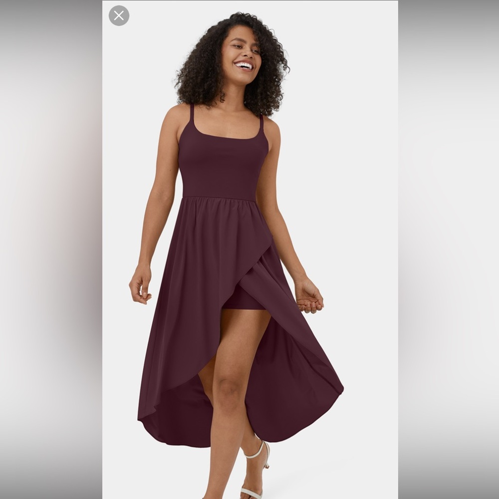 Halara breeze full backless high low dress XL